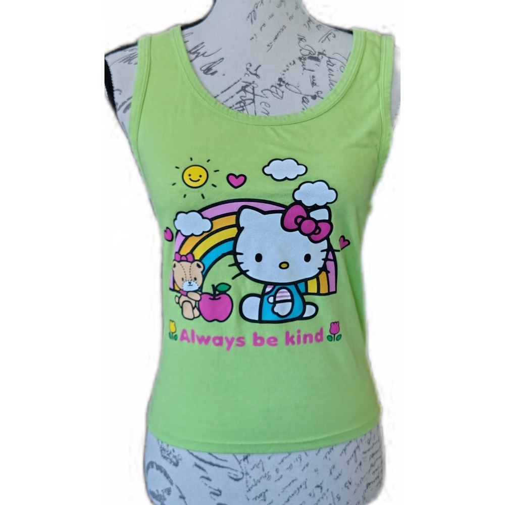 Sanrio‎ Hello Kitty & Friends Sleeveless  Graphic Top L Cropped  Kawaii E-Girl
